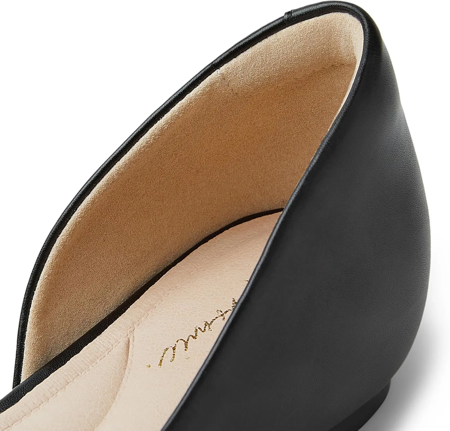 Arromic Flats Shoes for Women, Low Wedge Pointed Toe Women Flats with Arch Support, Heel Pad and Inner Heel, Comfortable Slip on Flats for Office Work Casual Dressy Wedding