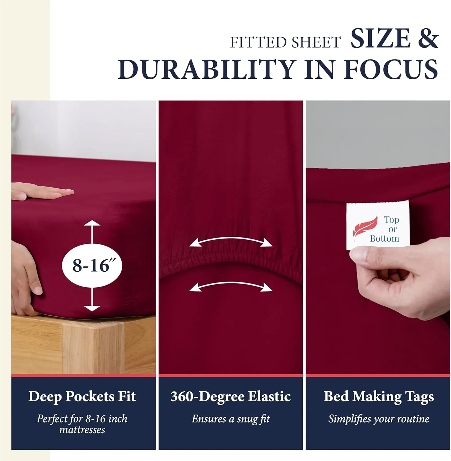Ashton Sheets 100% Egyptian Cotton Sheets Queen Size - 1200 Thread Count 4 PC Queen Sheet Set Egyptian Cotton, Sateen Weave Luxury Sheets Queen, High Thread Count Sheets, 17" Deep Pocket - Burgundy