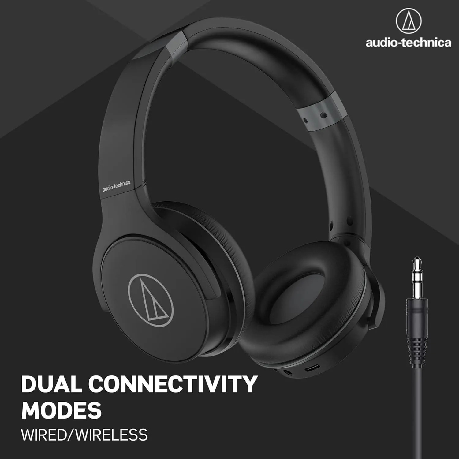Audio-Technica ATH-S220BTBK Wireless On Ear Headphones, Black