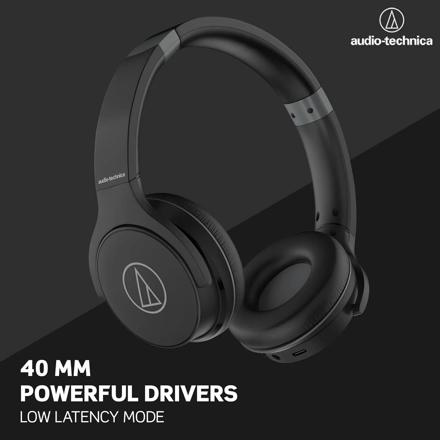 Audio-Technica ATH-S220BTBK Wireless On Ear Headphones, Black