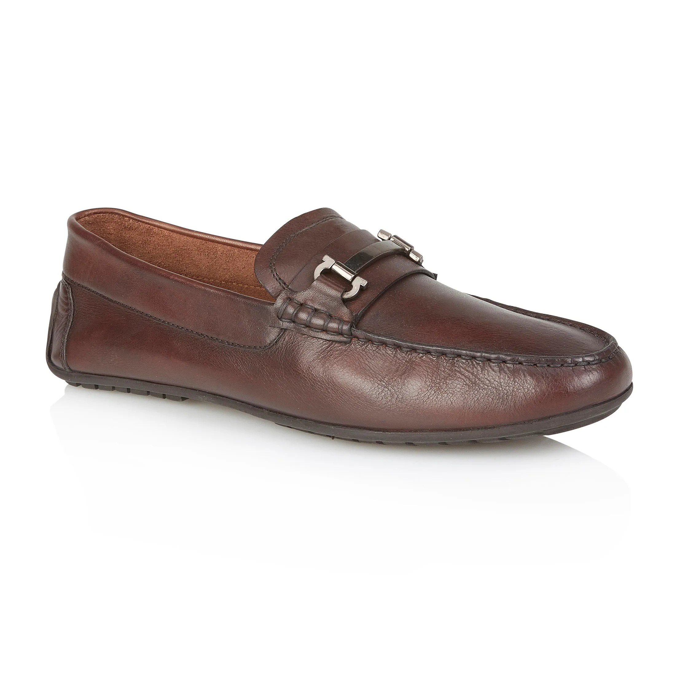 Austin Leather Driving Loafers - Brown