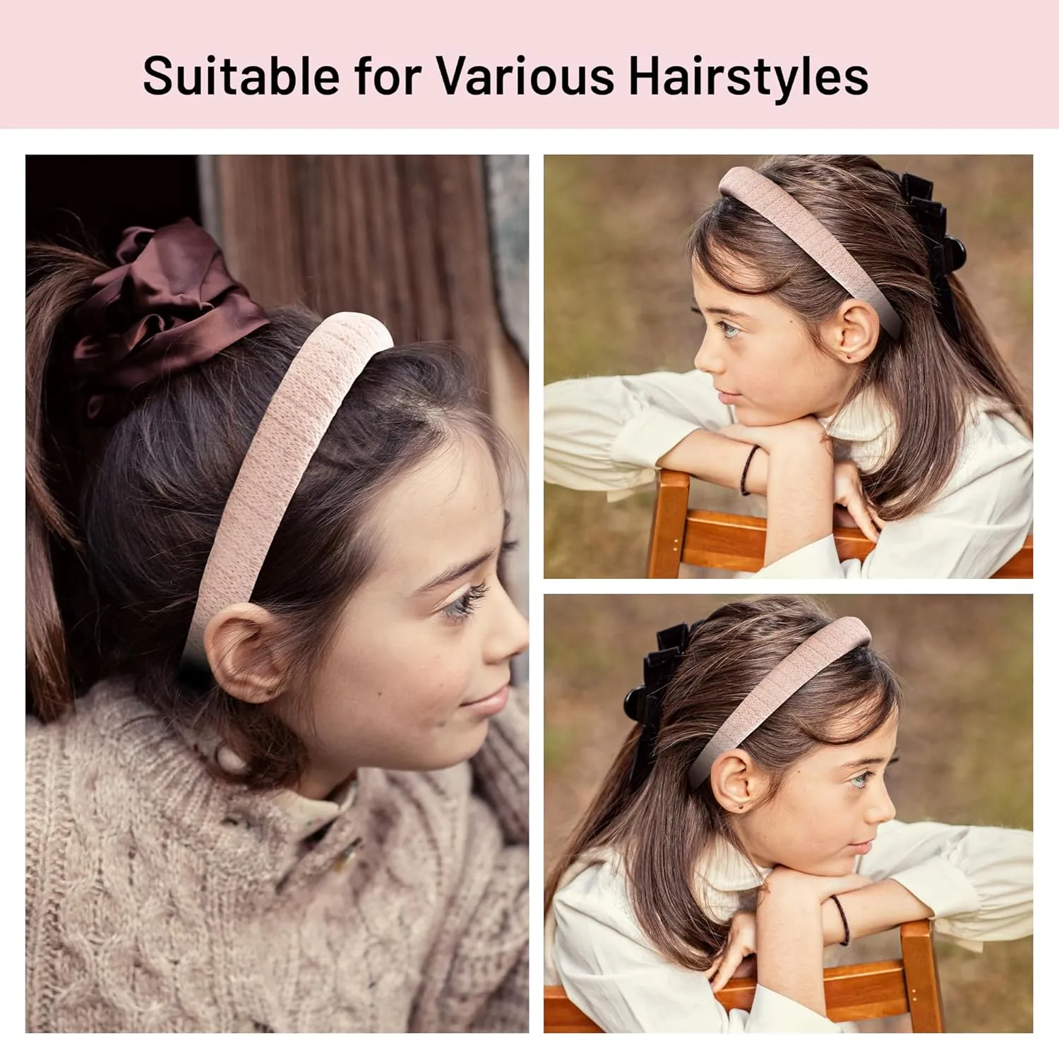 Avery Ribbed Knit Padded Headband - Ballet Slipper | Soft Ribbed Knit with Plush Padding | Comfortable Rubberized Teeth for Secure Fit | Chic Everyday & Special Occasion Accessory