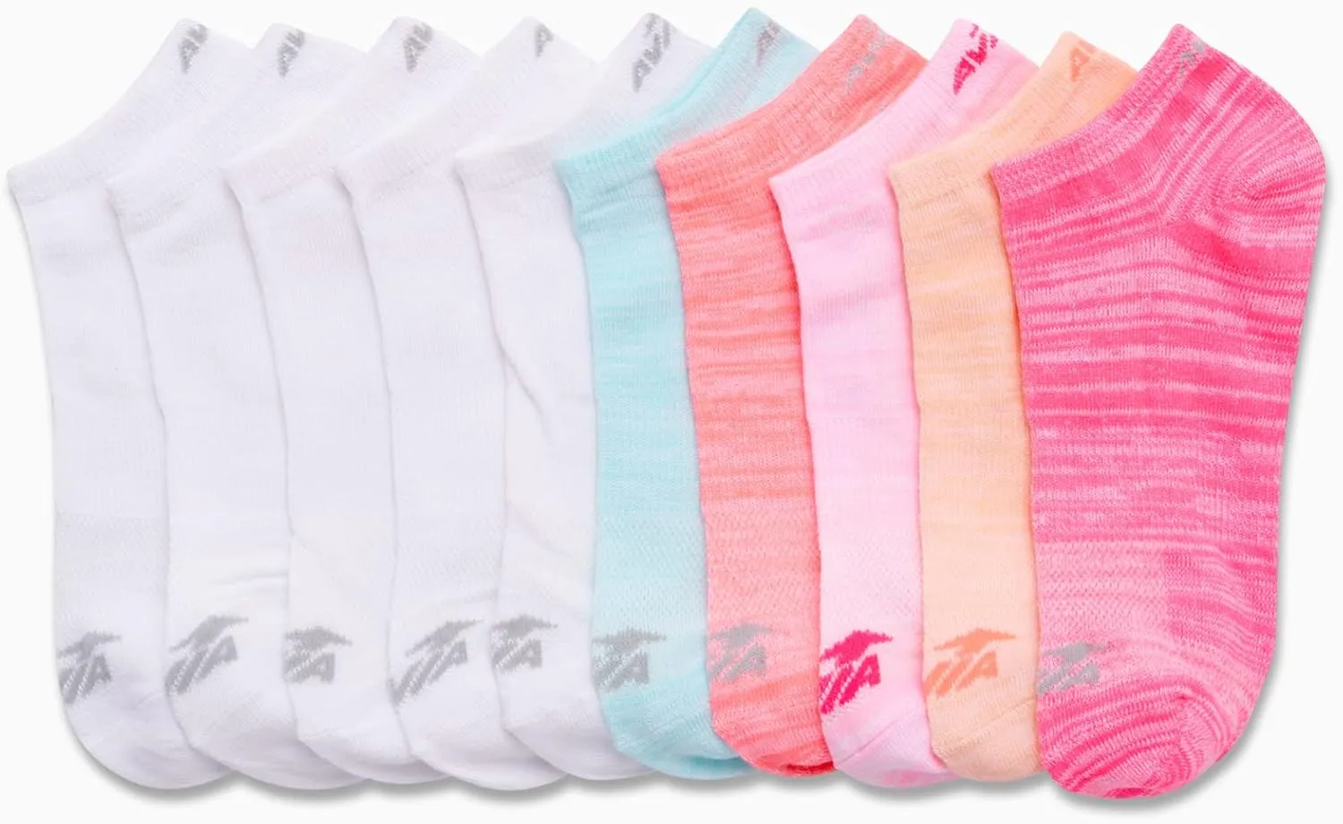 Avia Women's Athletic Low Cut Socks - 10 Pack Performance Stretch Cushioned Ankle Socks for Running and Workout (4-12)