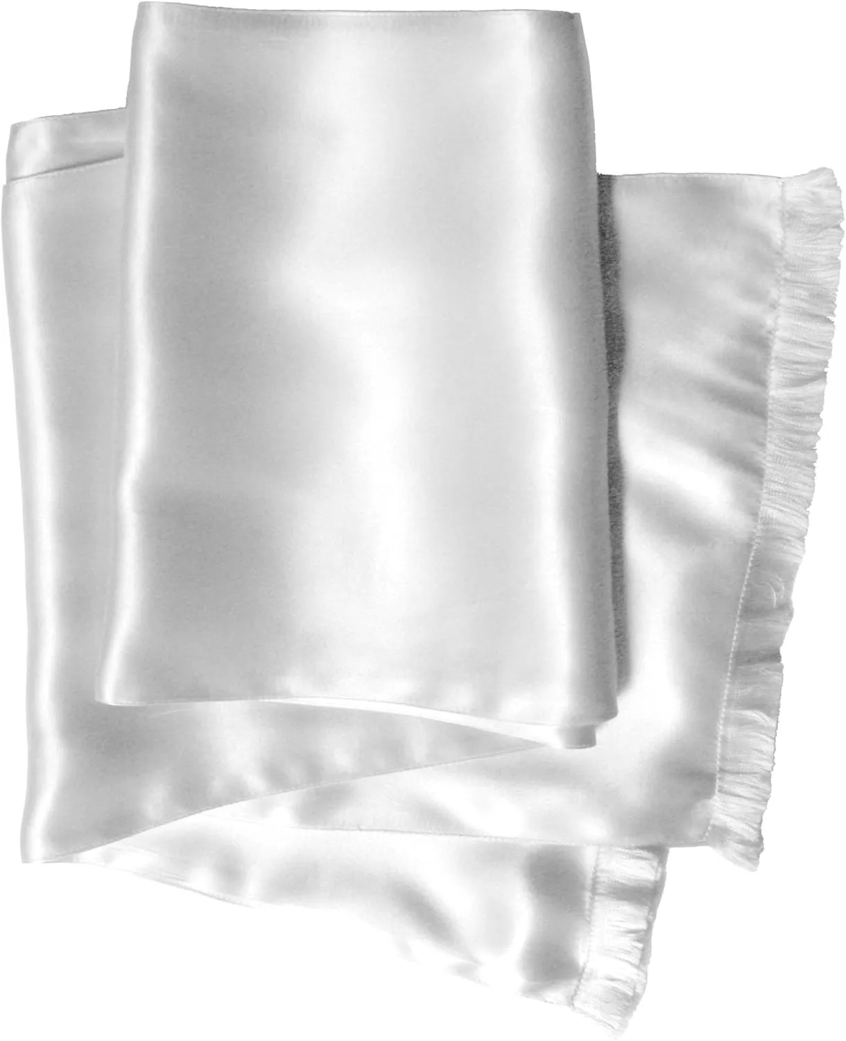 Aviator Scarf - OFF-WHITE - Soft, Sleek, Stylish – Double Layer - Genuine Satin Silk – 100% Silk
