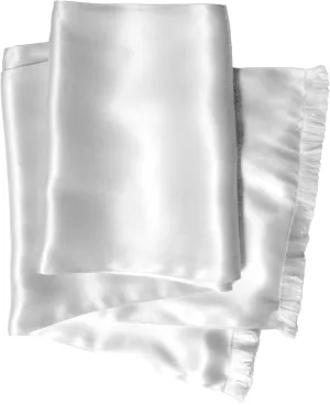 Aviator Scarf - OFF-WHITE - Soft, Sleek, Stylish – Double Layer - Genuine Satin Silk – 100% Silk
