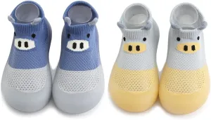 Baby Non Slip Socks Shoes Toddler Girls Boys First Walking Shoes Infant Indoor Floor Slipper Sneakers 2 Pairs