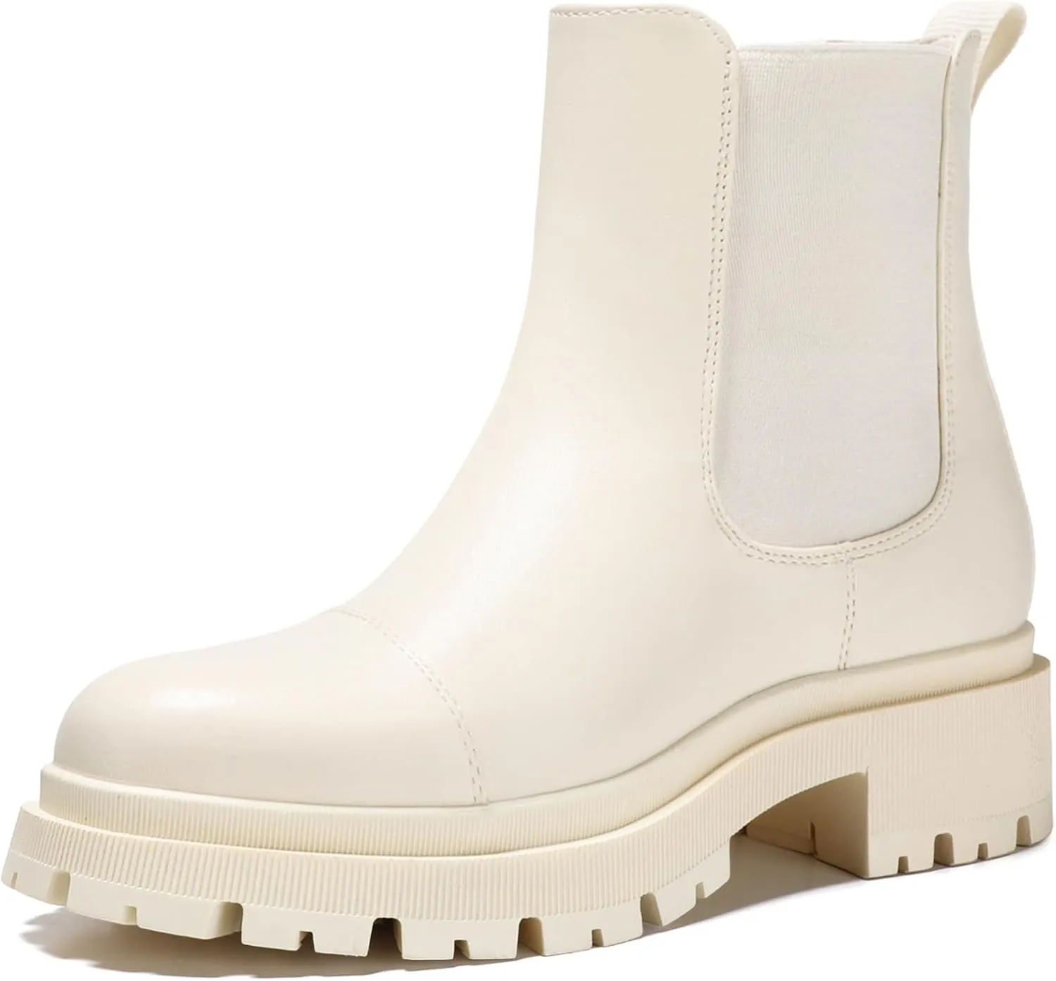 Bacia Chelsea Boots Women Lug Sole Ankle Boots Chunky Heel Slip On Booties