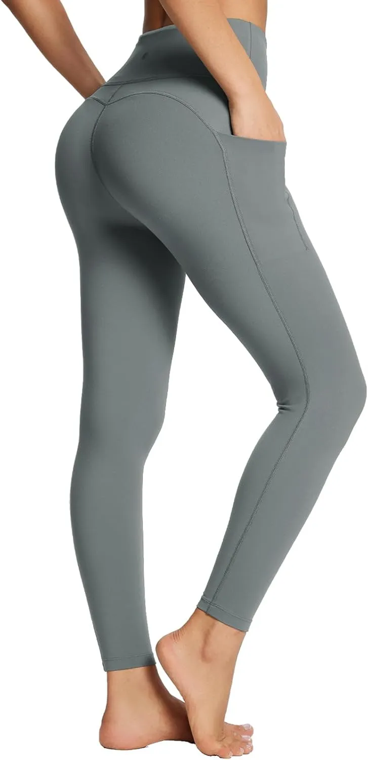 baleaf Women's Leggings with Pockets Tummy Control Workout High Waisted Athletic Running 7/8 Ultra Soft Gym Yoga Ankle Pants
