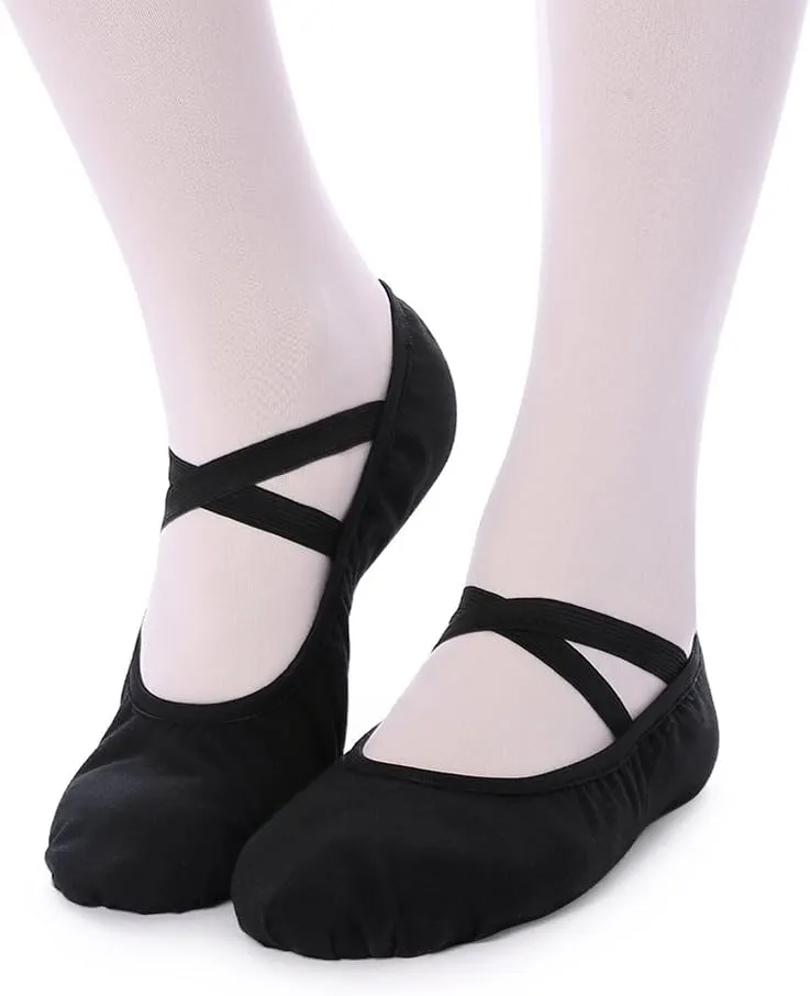 Ballet Slipper Dance Shoes for Women & Girls - Canvas Ballet Shoes for Yoga