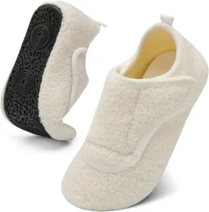 BARERUN Slippers for Women Men Wide House Diabetic Shoes for Women Men Warm Arthritis Edema Swollen Neuropathy Socks Slip on Adjustable Fuzzy Comfy Soft Womens Mens Bedroom Sliipers