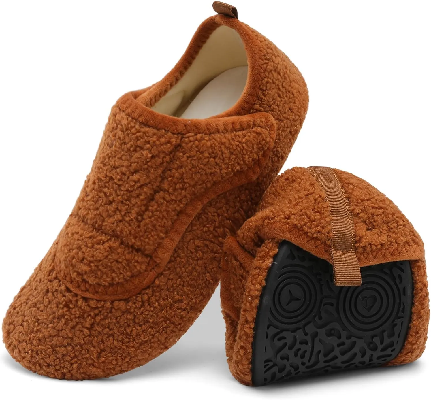 BARERUN Slippers for Women Men Wide House Diabetic Shoes for Women Men Warm Arthritis Edema Swollen Neuropathy Socks Slip on Adjustable Fuzzy Comfy Soft Womens Mens Bedroom Sliipers