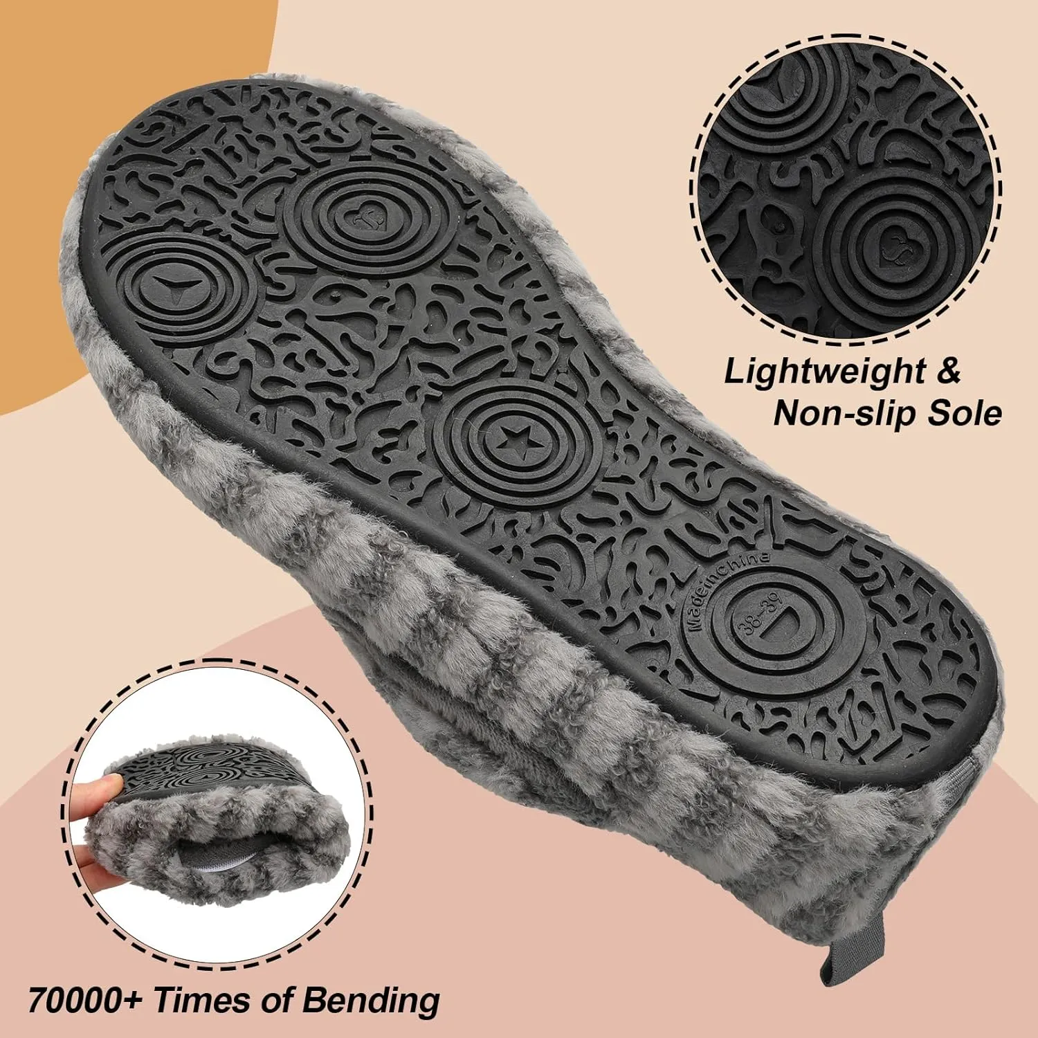 BARERUN Slippers for Women Men Wide House Diabetic Shoes for Women Men Warm Arthritis Edema Swollen Neuropathy Socks Slip on Adjustable Fuzzy Comfy Soft Womens Mens Bedroom Sliipers