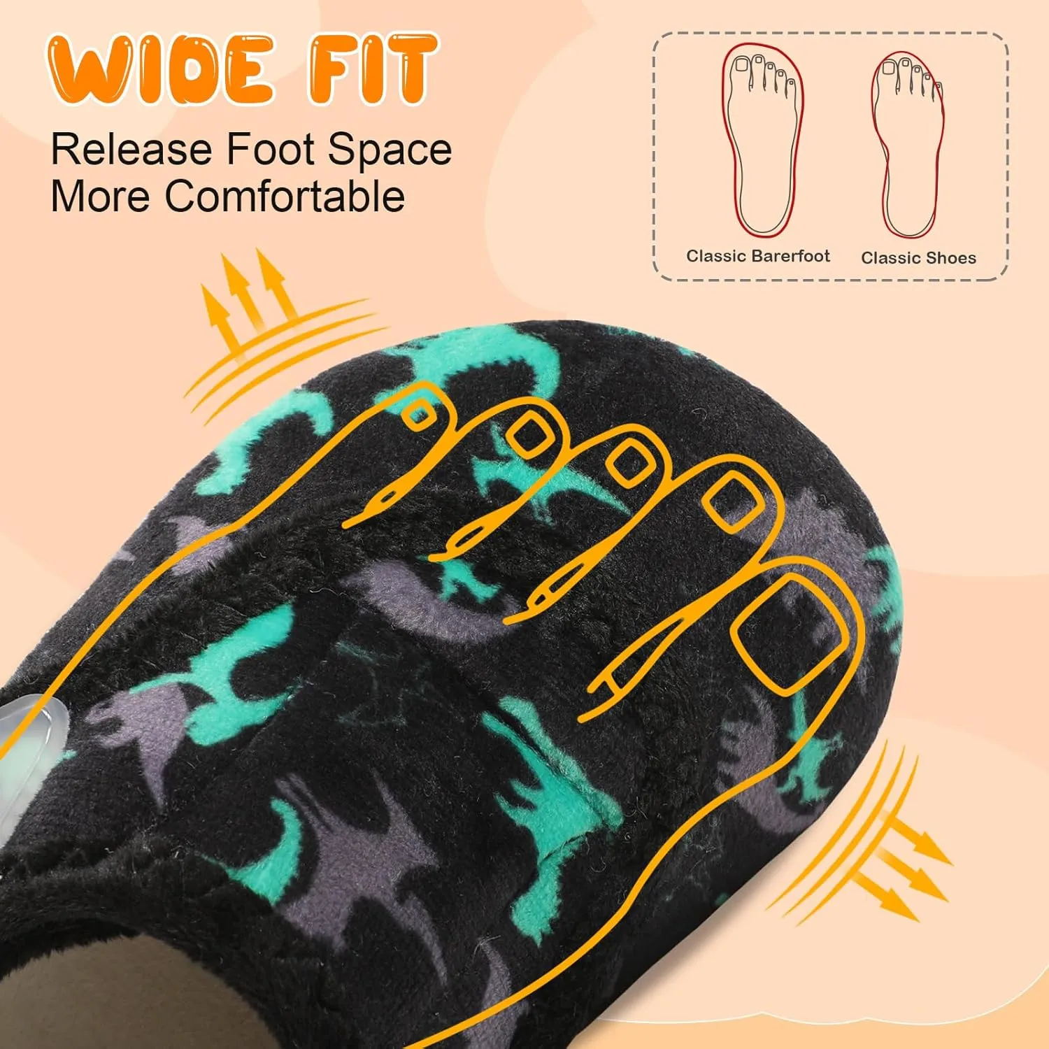 BARERUN Toddler Slippers Boys Girls House Shoes Warm Kids Slippers With Non-Slip Rubber Sole Fuzzy Cozy Walking Shoes Indoor/Outdoor