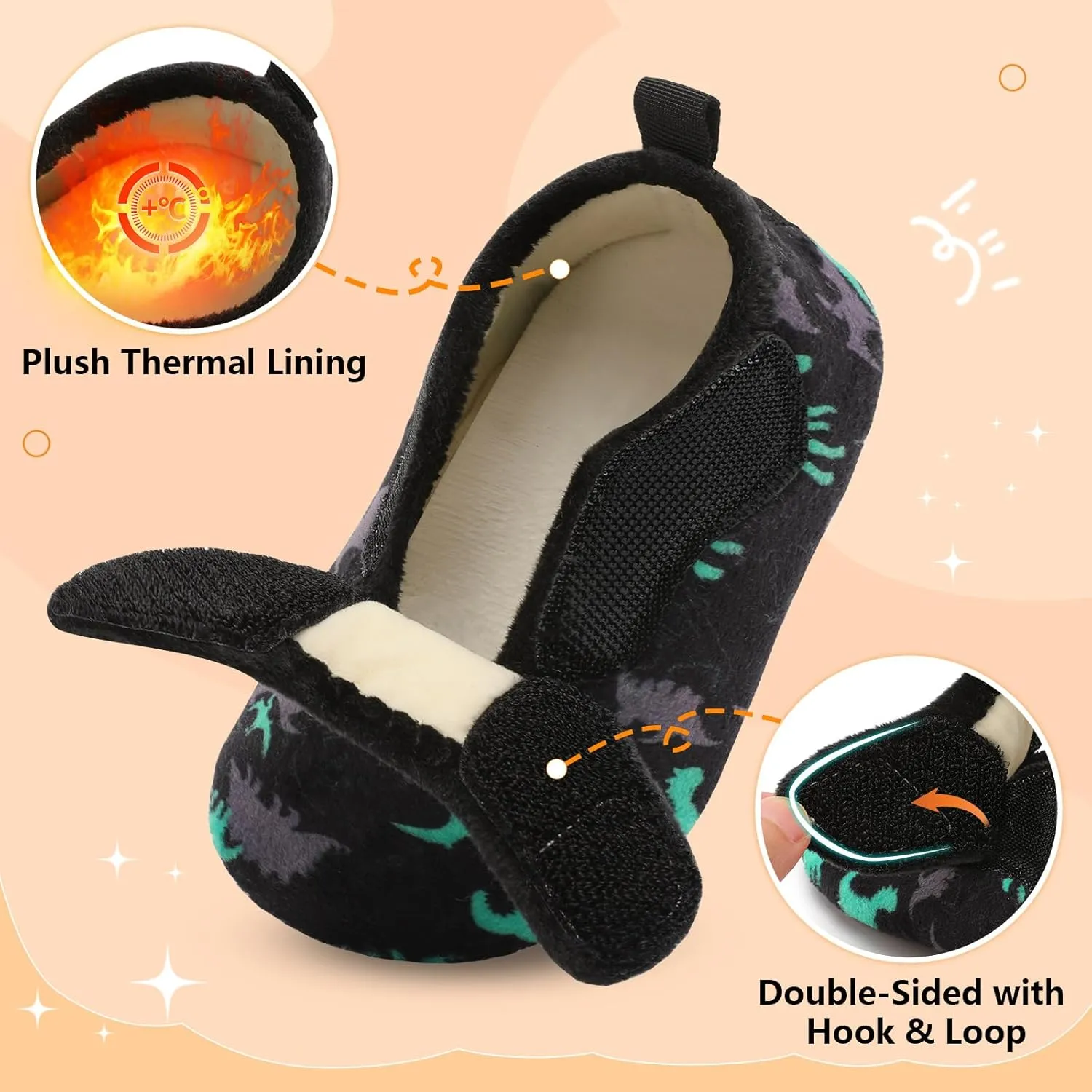 BARERUN Toddler Slippers Boys Girls House Shoes Warm Kids Slippers With Non-Slip Rubber Sole Fuzzy Cozy Walking Shoes Indoor/Outdoor