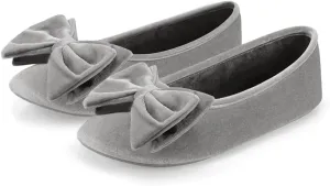 BCTEX COLL Women's Fancy House Slippers with Bow, Ladies Sexy Velvet Ballerina Slipper