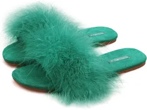 BCTEX COLL Women's Fluffy Pom Pom Feather Slipper Memory Foam Cozy Slippers House Bedroom Fuzzy Slippers for Women