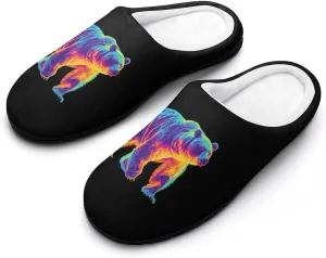 Bear Thermal Imaging Funny Mens Slippers Lightweight Warm House Shoes Indoor Outdoor