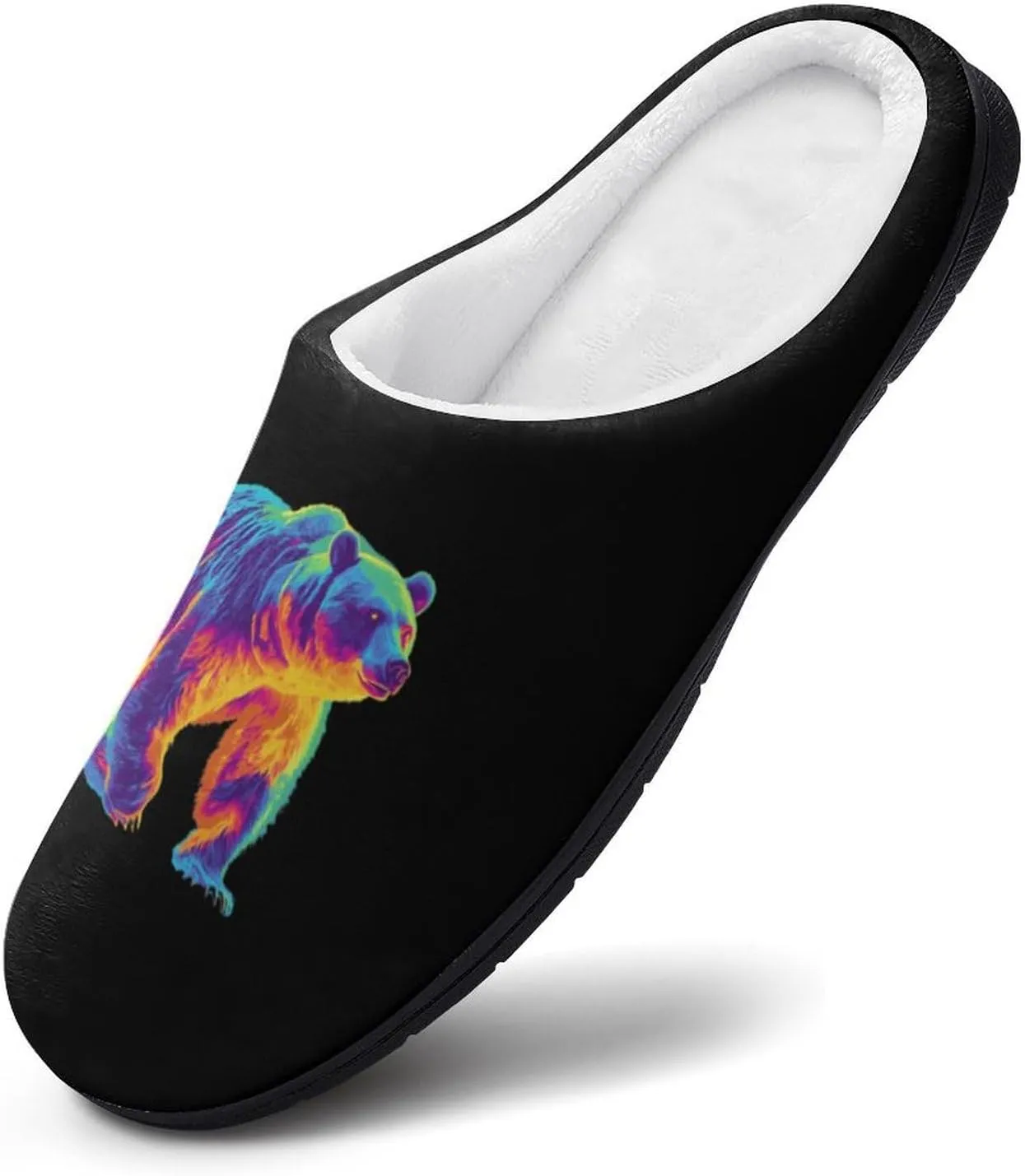 Bear Thermal Imaging Funny Mens Slippers Lightweight Warm House Shoes Indoor Outdoor