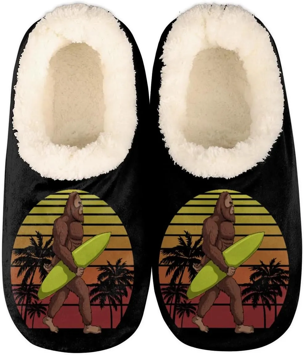 Bigfoot Home Slippers Women Men, Fluffy Slippers, Warm Fleece Lined Shoes Cozy Plush Non-Slip House Slippers for Indoor and Outdoor,L