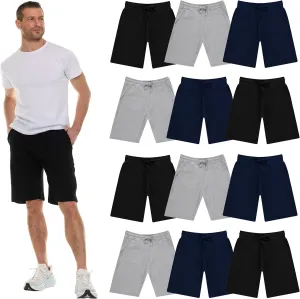 BILLIONHATS Mens Fleece Lined Shorts, 11 Inch Comfy Lounge, Wholesale Bulk Multipack for Donations, Charities, and Shelters