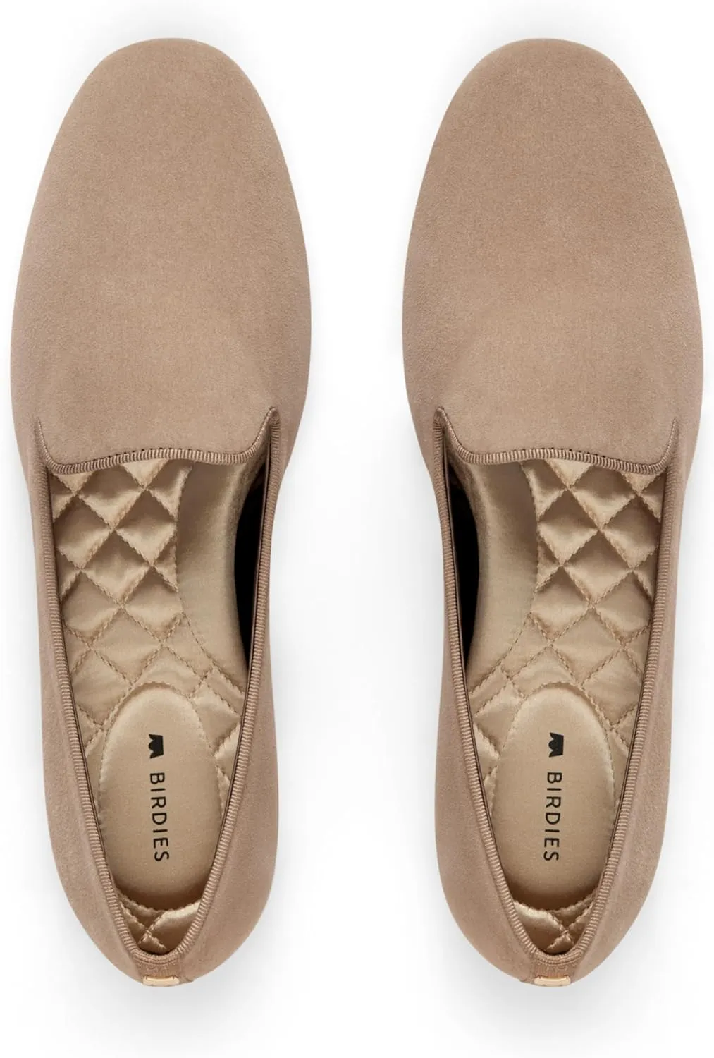 Birdies Women's Starling, Slip-On Flats, Comfortable Casual Dressy Shoes, New Latte Suede, 9.5