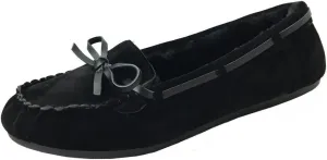 Blueberry Womens Faux Soft Suede Fur Lined Moccasin House Slippers Indoor Outdoor