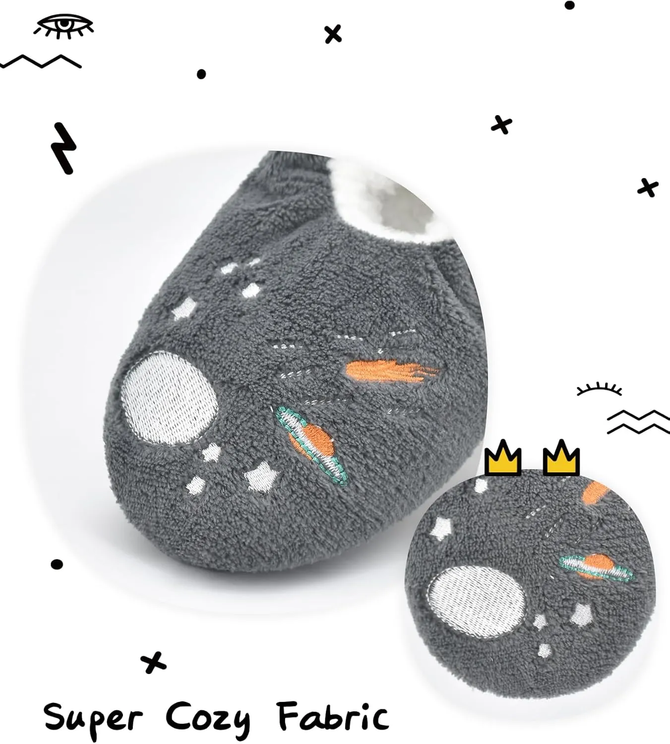 Boys House Slippers With Non Skid Bottoms, Cute Animal Slipper Socks With Grippers For Big Kids, Cozy Soft Sole Warm Fuzzy House Shoes