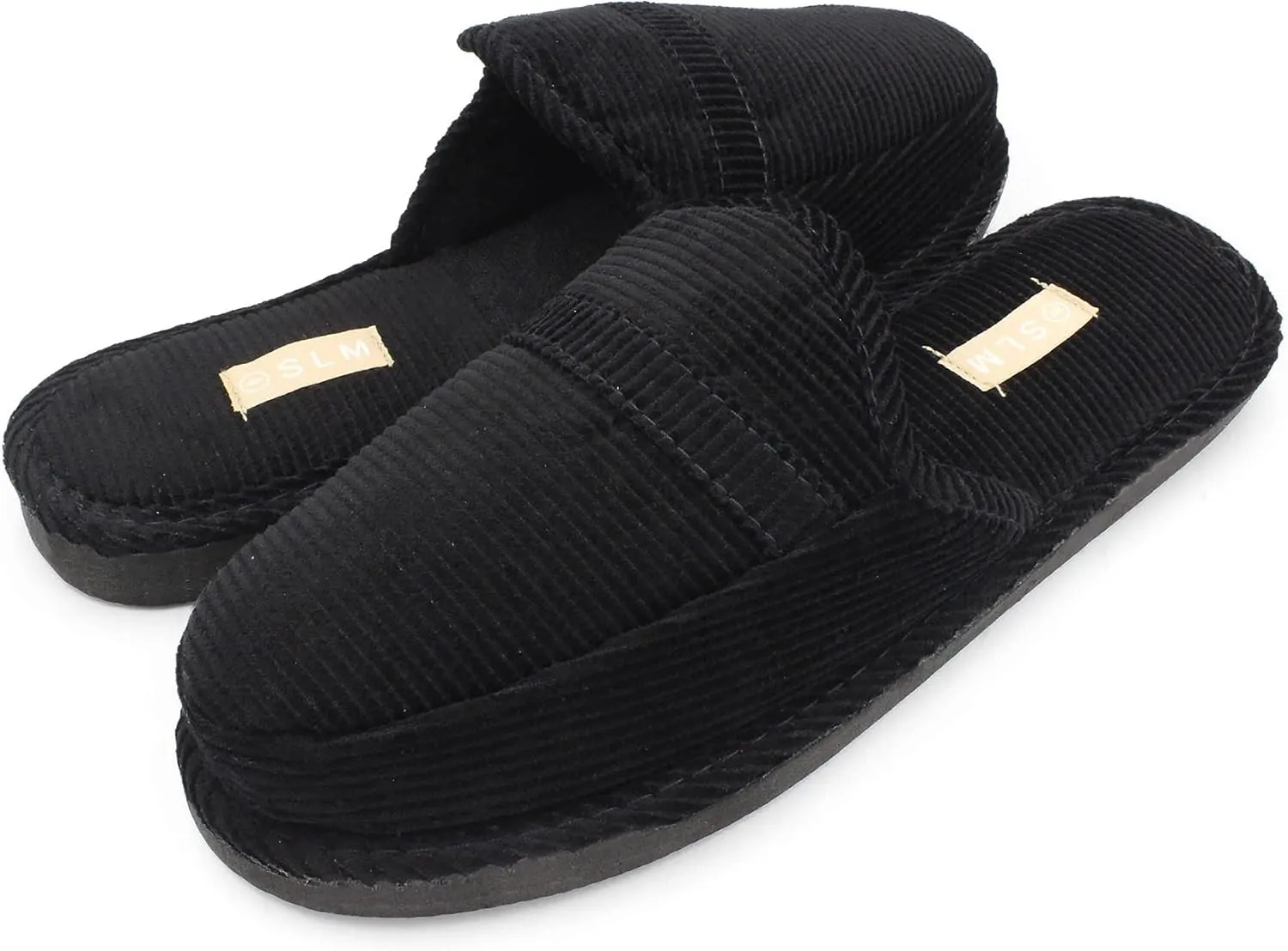 Bright Men's Open Back Slip On Corduroy House Slippers