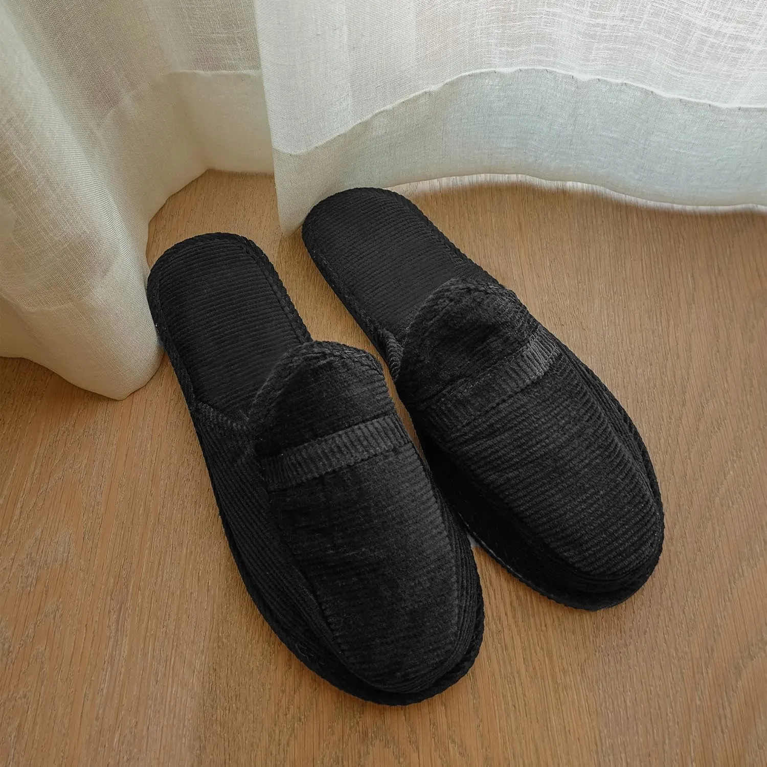 Bright Men's Open Back Slip On Corduroy House Slippers