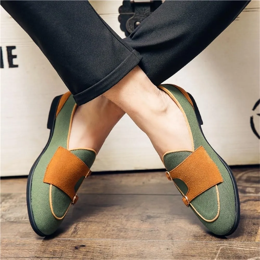British Gentleman Two Tone Loafers Mens Wedding Prom Dress Shoes Comfy Slip On Lightweight Bean Splicing Style