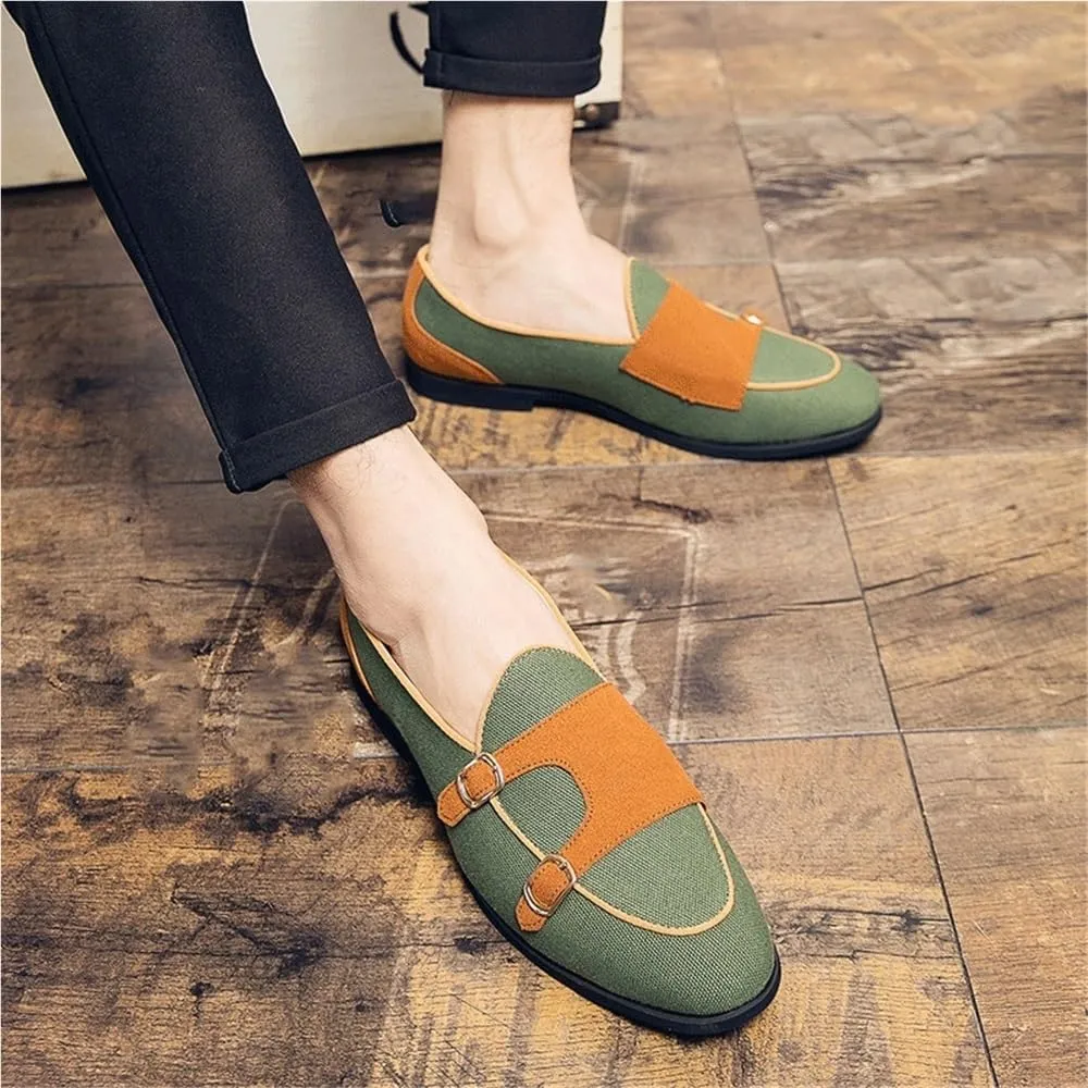 British Gentleman Two Tone Loafers Mens Wedding Prom Dress Shoes Comfy Slip On Lightweight Bean Splicing Style