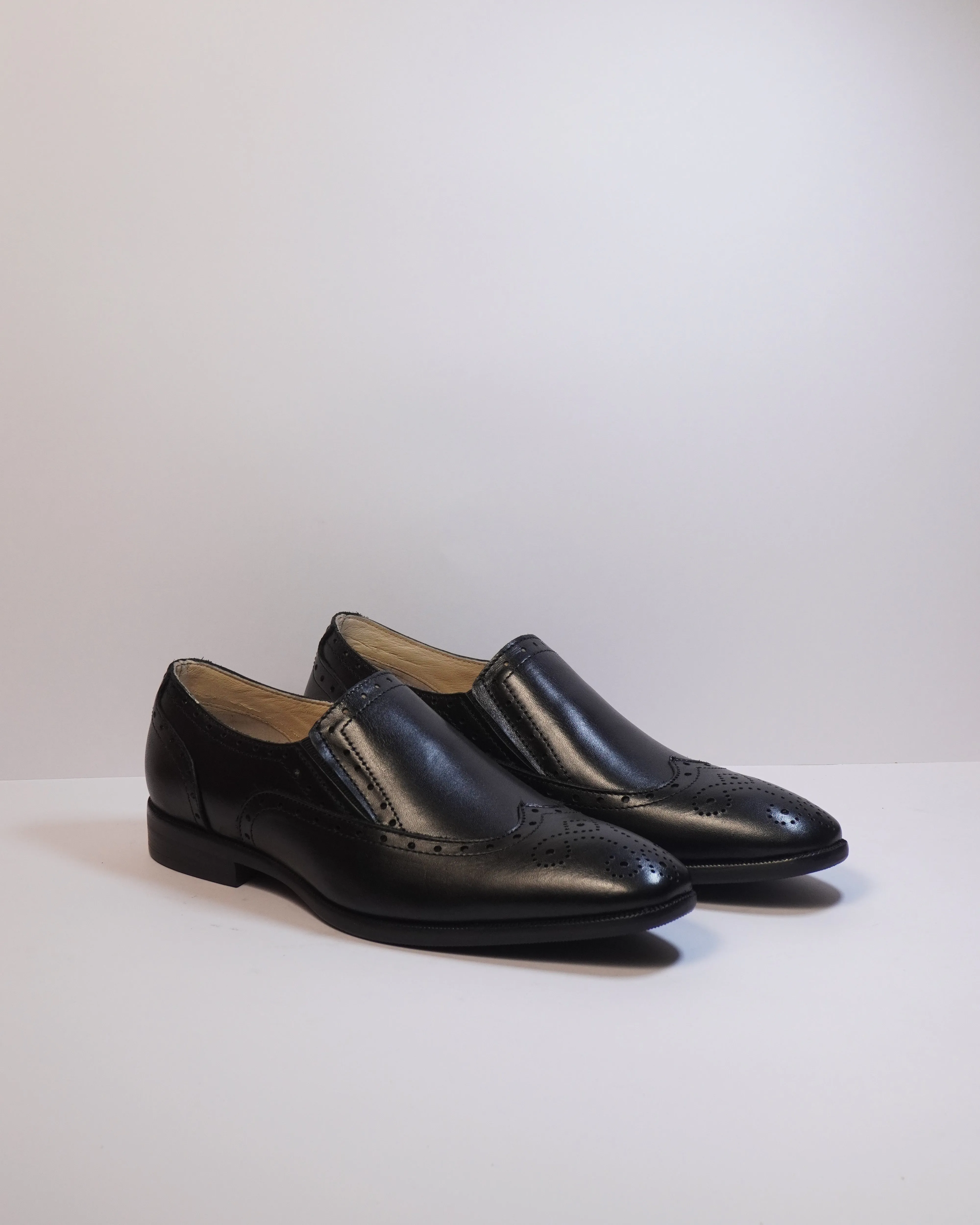 Brogue Slip-On Shoes Black