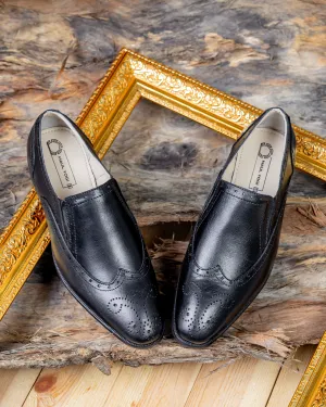 Brogue Slip-On Shoes Black