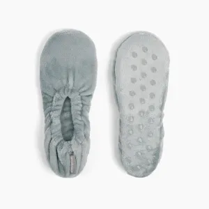 Brookstone Plush Footies - Slippers with Memory Foam Insole - Ultra-Soft Sherpa Footies for Indoor Wear, Non-Skid Sole, One-Size-Fits-Most, Machine Washable Slippers for Women