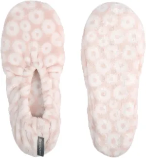 Brookstone Plush Footies - Slippers with Memory Foam Insole - Ultra-Soft Sherpa Footies for Indoor Wear, Non-Skid Sole, One-Size-Fits-Most, Machine Washable Slippers for Women