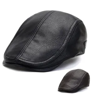 Bruk Vintage Leather Flat Cap