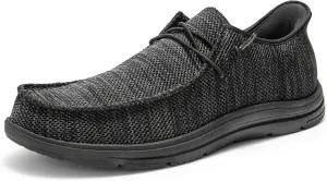 Bruno Marc Hands Free Mens Casual Loafers, Men's Stretch Lace Up Slip On Shoes, Arch Support Non Slip Barefoot Shoes for Men, Comfortable & Light-Weight