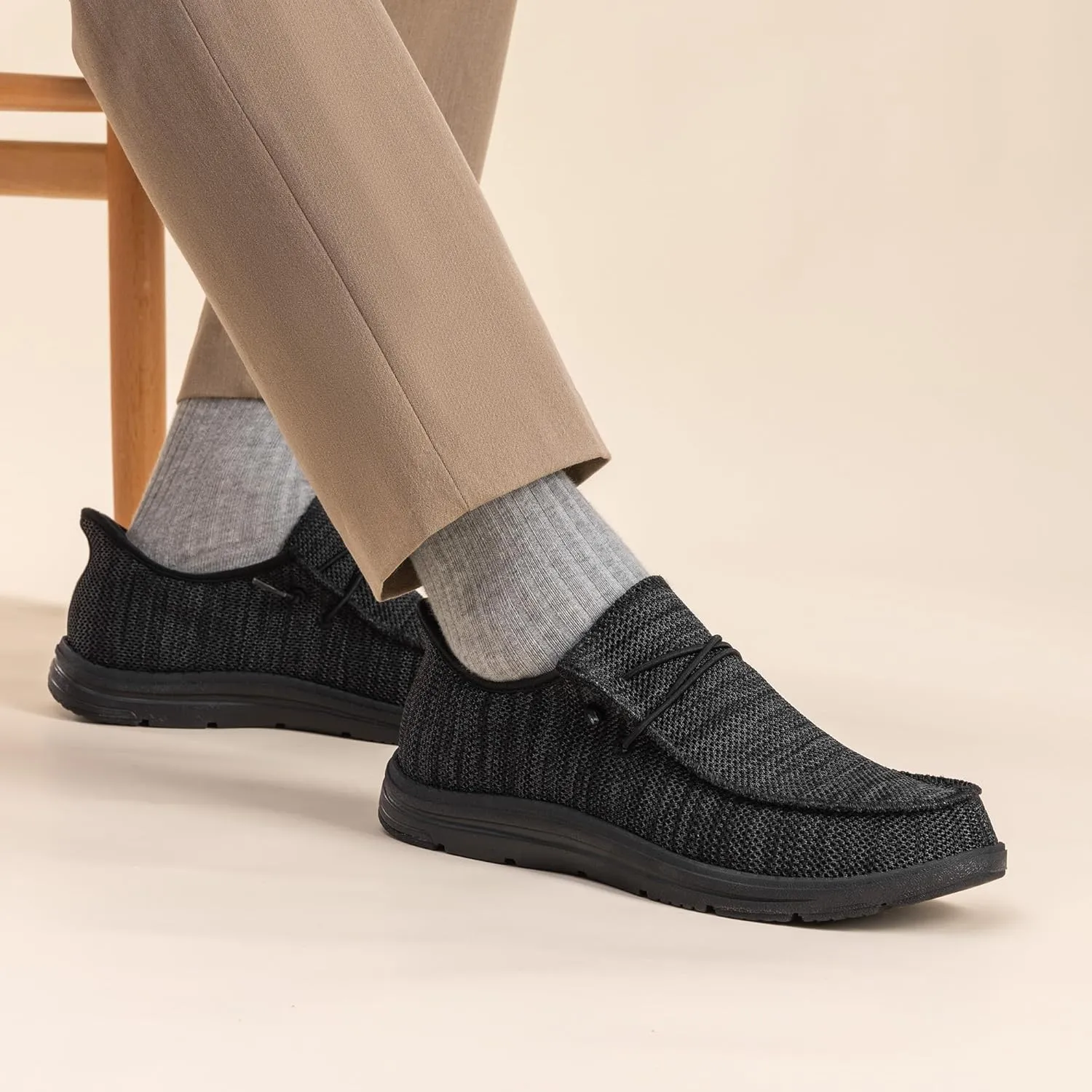 Bruno Marc Hands Free Mens Casual Loafers, Men's Stretch Lace Up Slip On Shoes, Arch Support Non Slip Barefoot Shoes for Men, Comfortable & Light-Weight