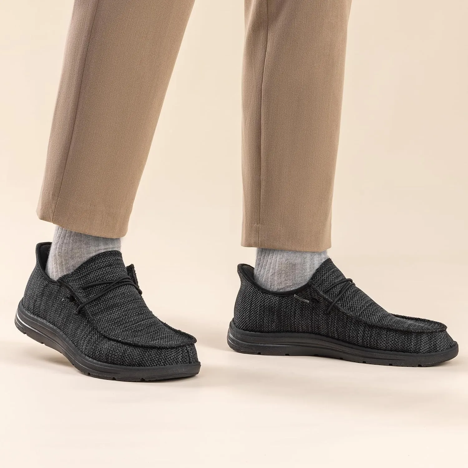 Bruno Marc Hands Free Mens Casual Loafers, Men's Stretch Lace Up Slip On Shoes, Arch Support Non Slip Barefoot Shoes for Men, Comfortable & Light-Weight