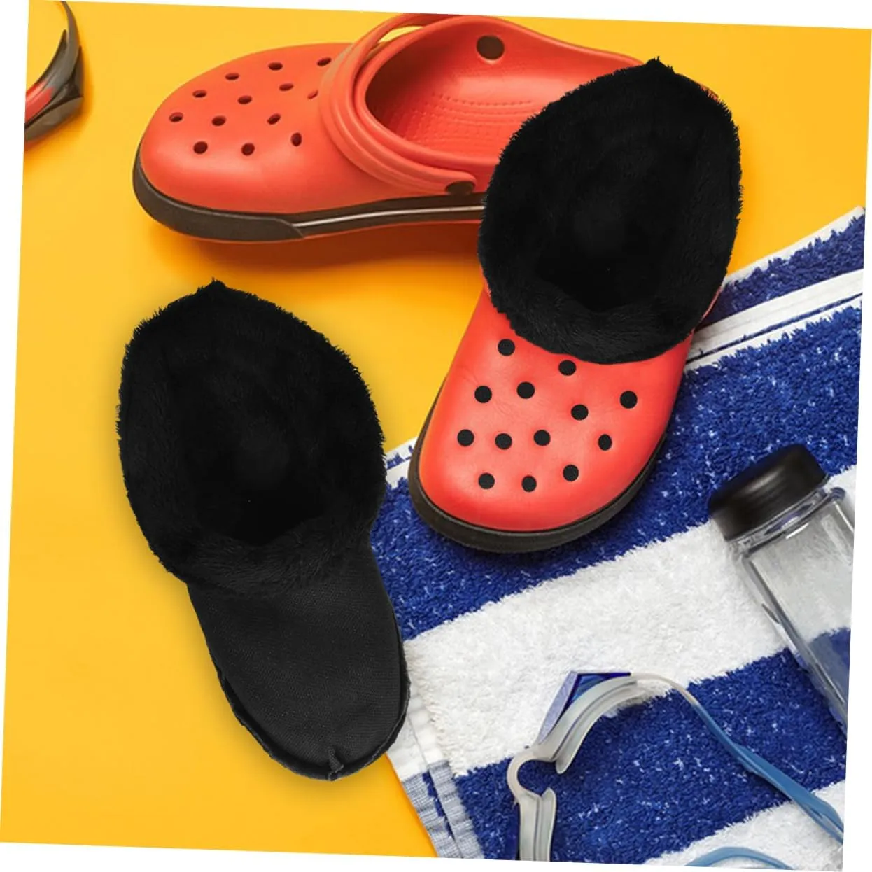 Cabilock Shoe Liner Toothbrush Holders Wall Bathroom Trays for Counter Hand Soap Dispenser for Bathroom Shower Curtain Liners Bathroom Towel Rack Bathtub Drain Cover Filter Black Plush