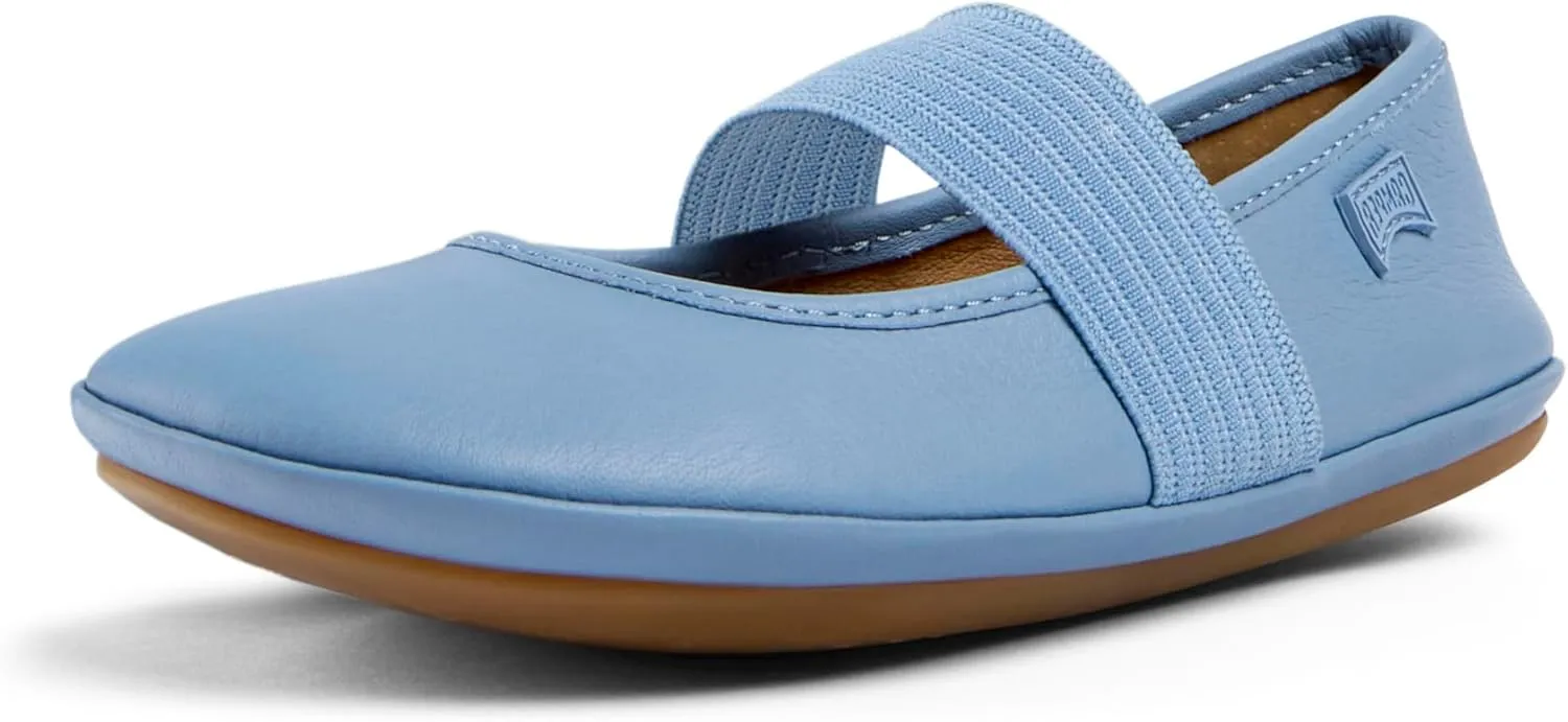 Camper Right Leather Mary Jane Flats for Girls - Ultra-Comfortable Ballerina Shoes with Comfort Footbed, Leather Lining, and Flexible Rubber Outsole