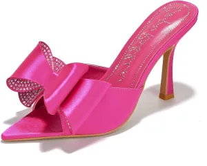 Cape Robbin Bellani Rhinestone Bow Pointy High Heels (Bellani)