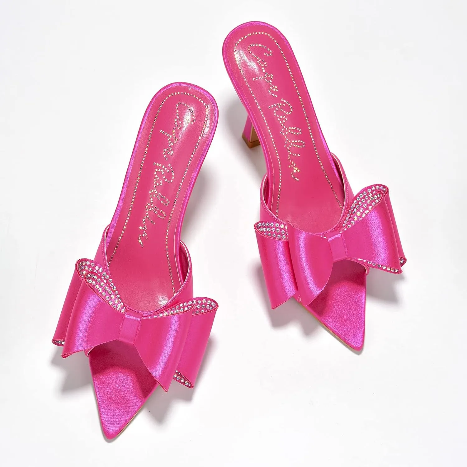Cape Robbin Bellani Rhinestone Bow Pointy High Heels (Bellani)