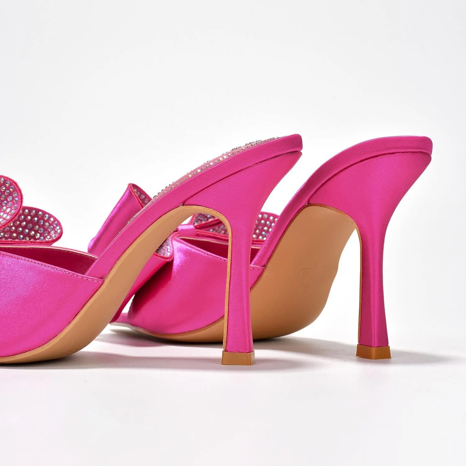 Cape Robbin Bellani Rhinestone Bow Pointy High Heels (Bellani)