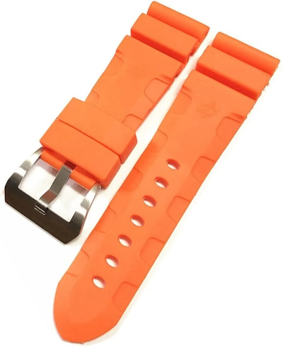 CAREG WatchBand Compatible With Panerai 441 Soft Natural Rubber Silicone 24 26mm Watch Accessories Watch Bracelet Man Pin Buckle Strap Durable