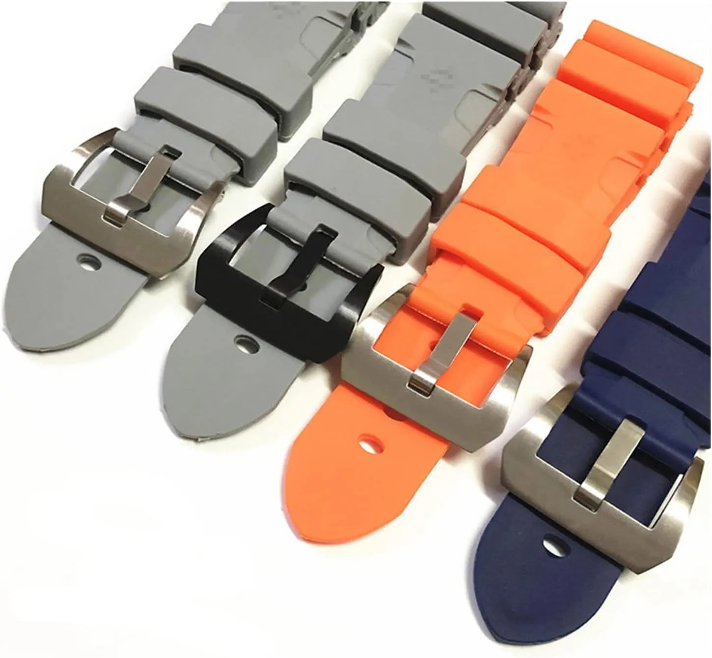CAREG WatchBand Compatible With Panerai 441 Soft Natural Rubber Silicone 24 26mm Watch Accessories Watch Bracelet Man Pin Buckle Strap Durable