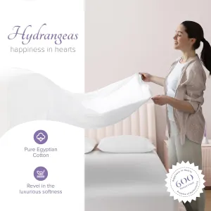 Carressa Linen Luxury Egyptian Cotton 4 PC King Size Sheet Set - 600 Thread Count Deep Pocket Fitted and Flat Sheets, Soft, Cooling Extra Long Staple Hotel-Quality Bedding with Sateen Weave - White