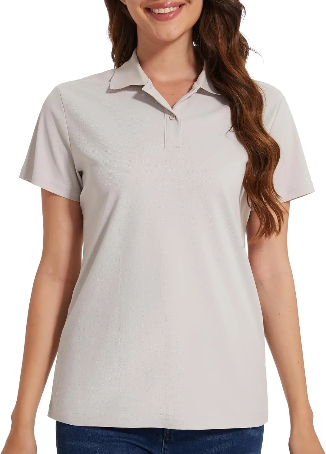 Casei Womens Polo Shirts Golf Shirts Quick Dry Moisture Wicking Black and White Polo Shirt