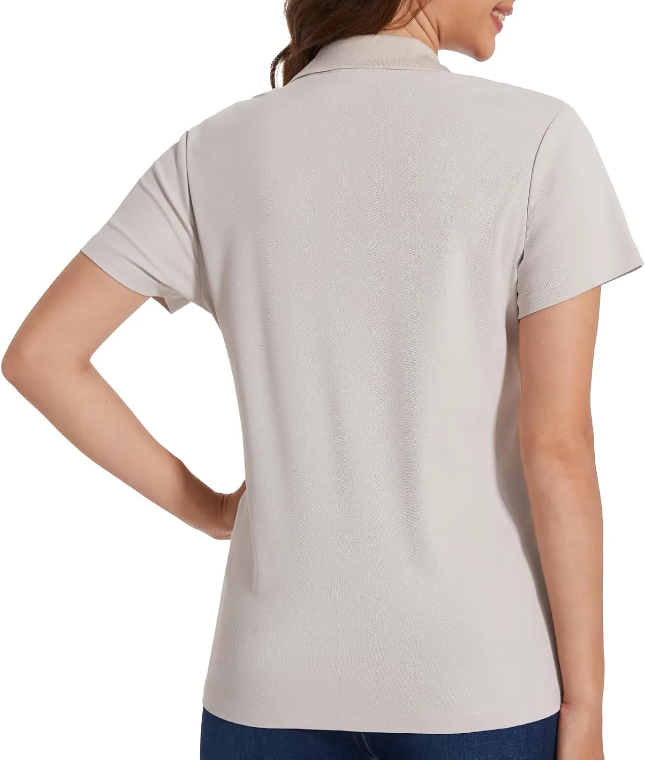 Casei Womens Polo Shirts Golf Shirts Quick Dry Moisture Wicking Black and White Polo Shirt