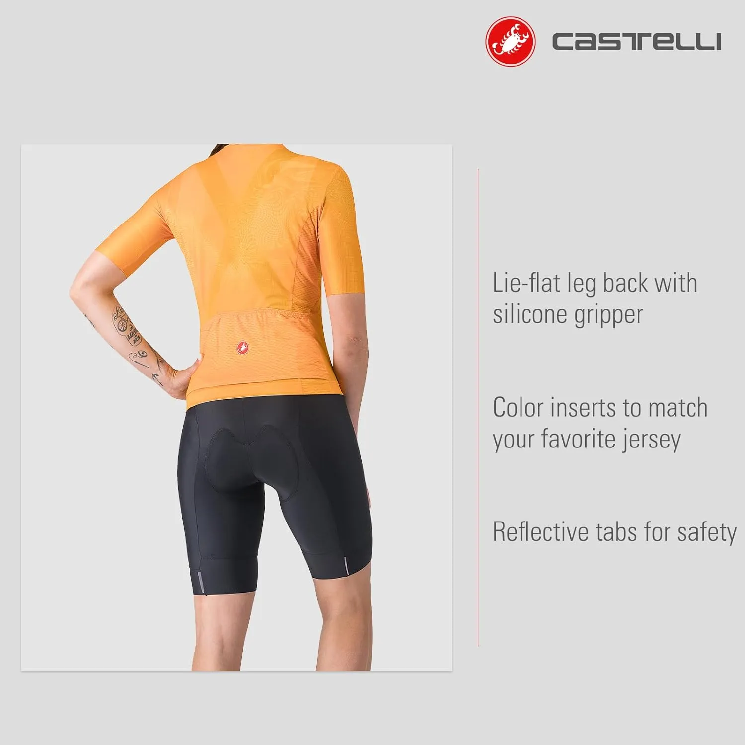 CASTELLI Women’s Prima 2 DT Bibshort, Endurance Shorts for Road & Gravel Biking with Seat Pad & High-Visibility Reflectivity
